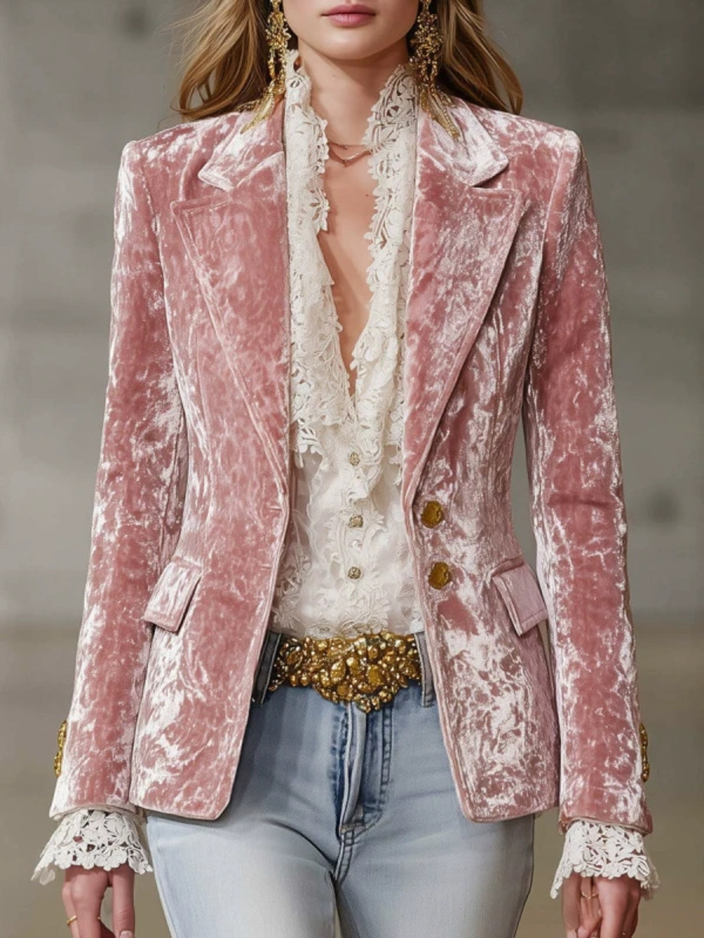 Stylish Slim Fit Notch Lapel Long Sleeve Jacket with Pockets